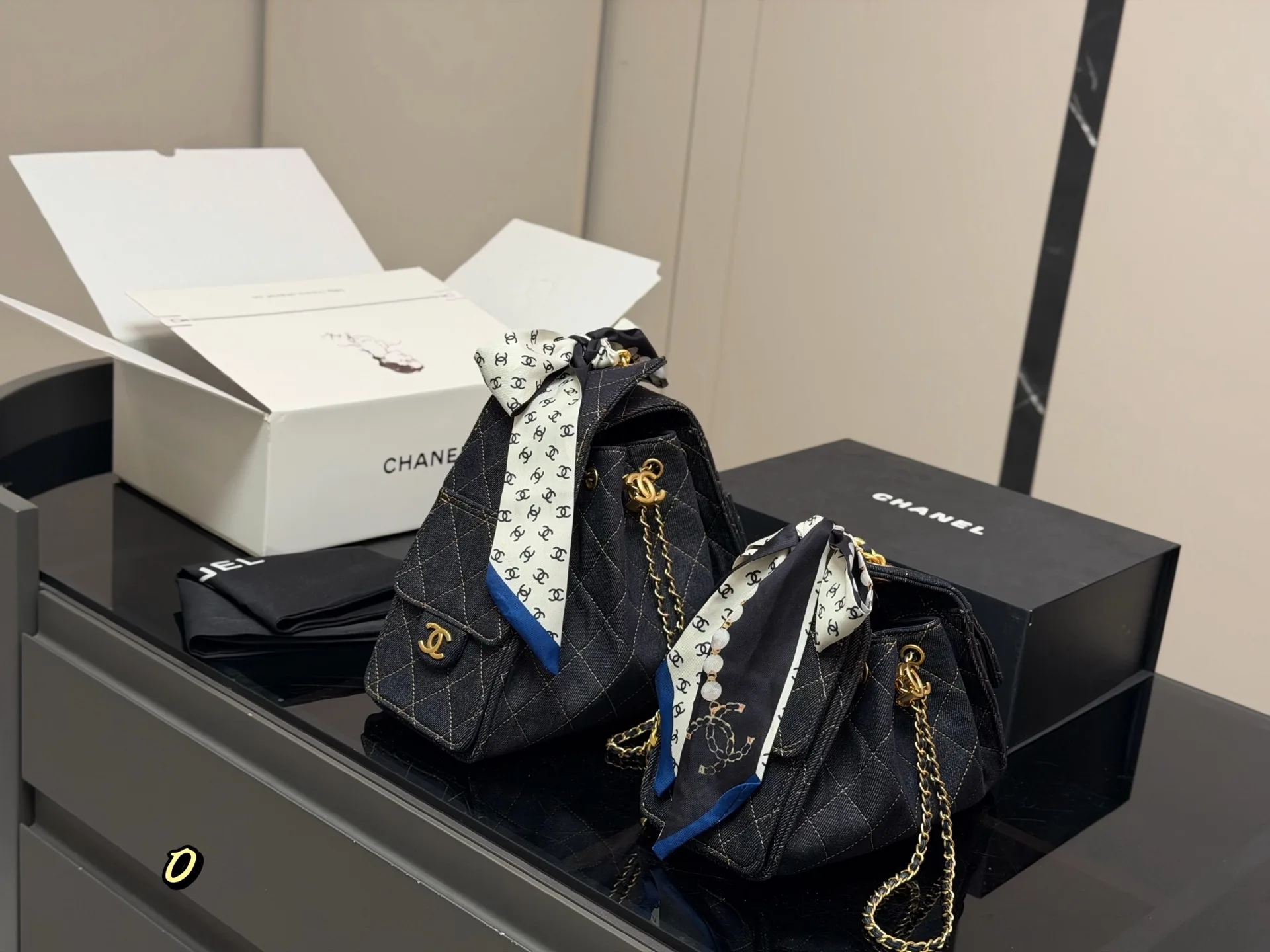 Chanel Quilted Denim Bucket Bag D38017914