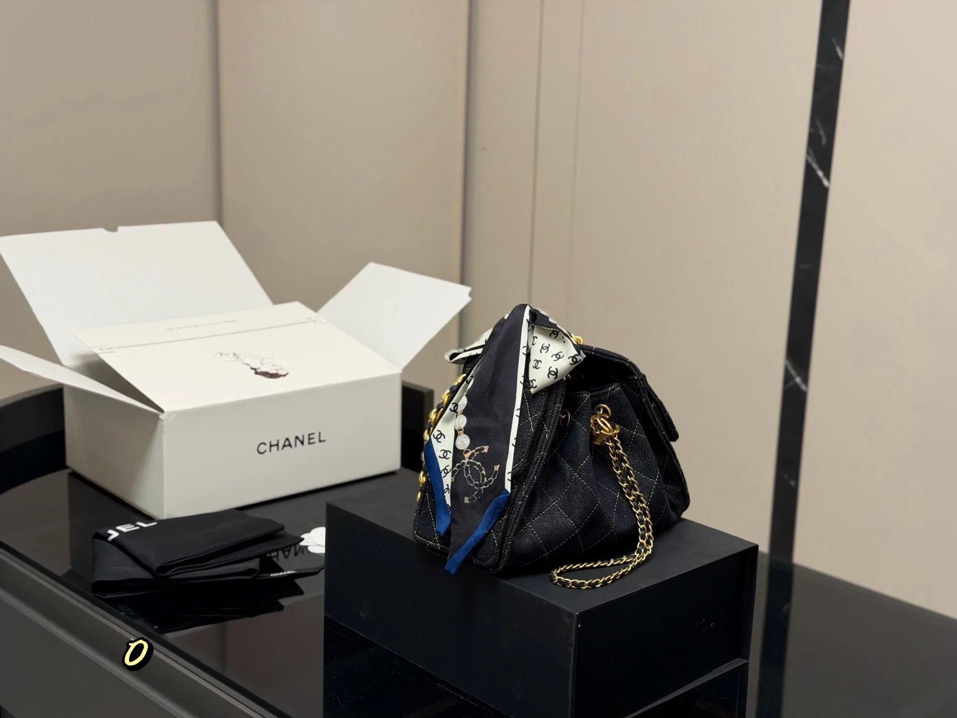 Chanel Quilted Denim Bucket Bag D38017914 — view 2