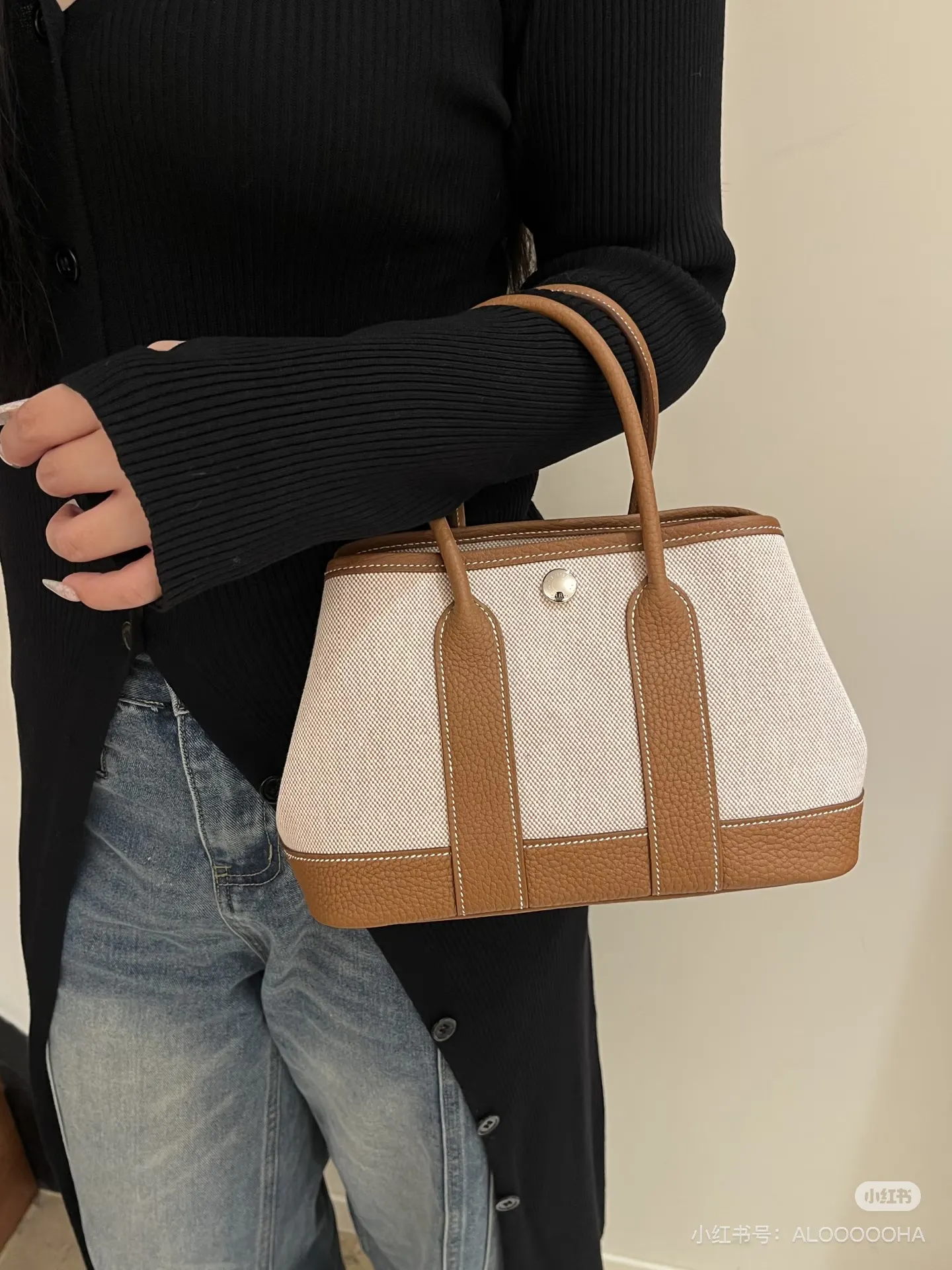 Garden Party Mini Canvas & Leather Tote D39018340