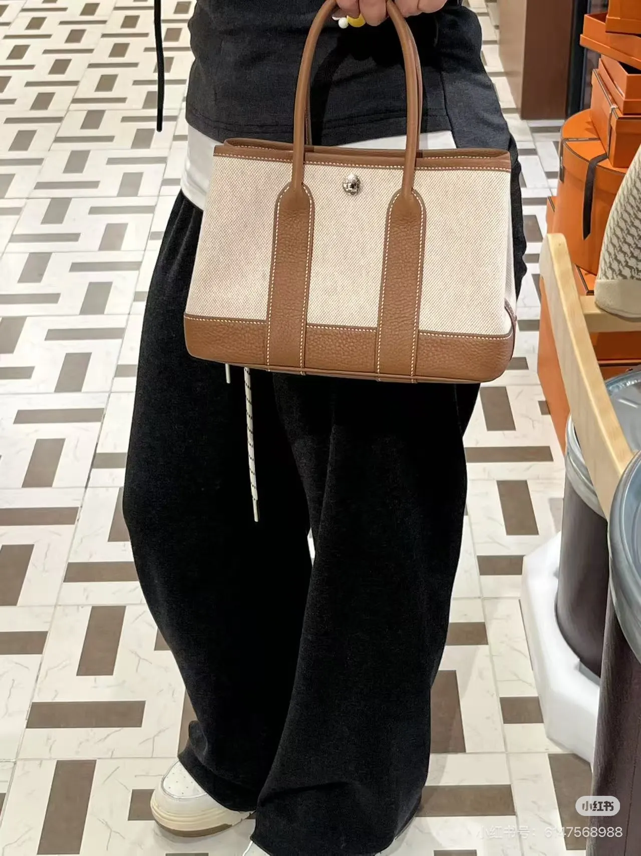 Garden Party Mini Canvas & Leather Tote D39018340 — view 8