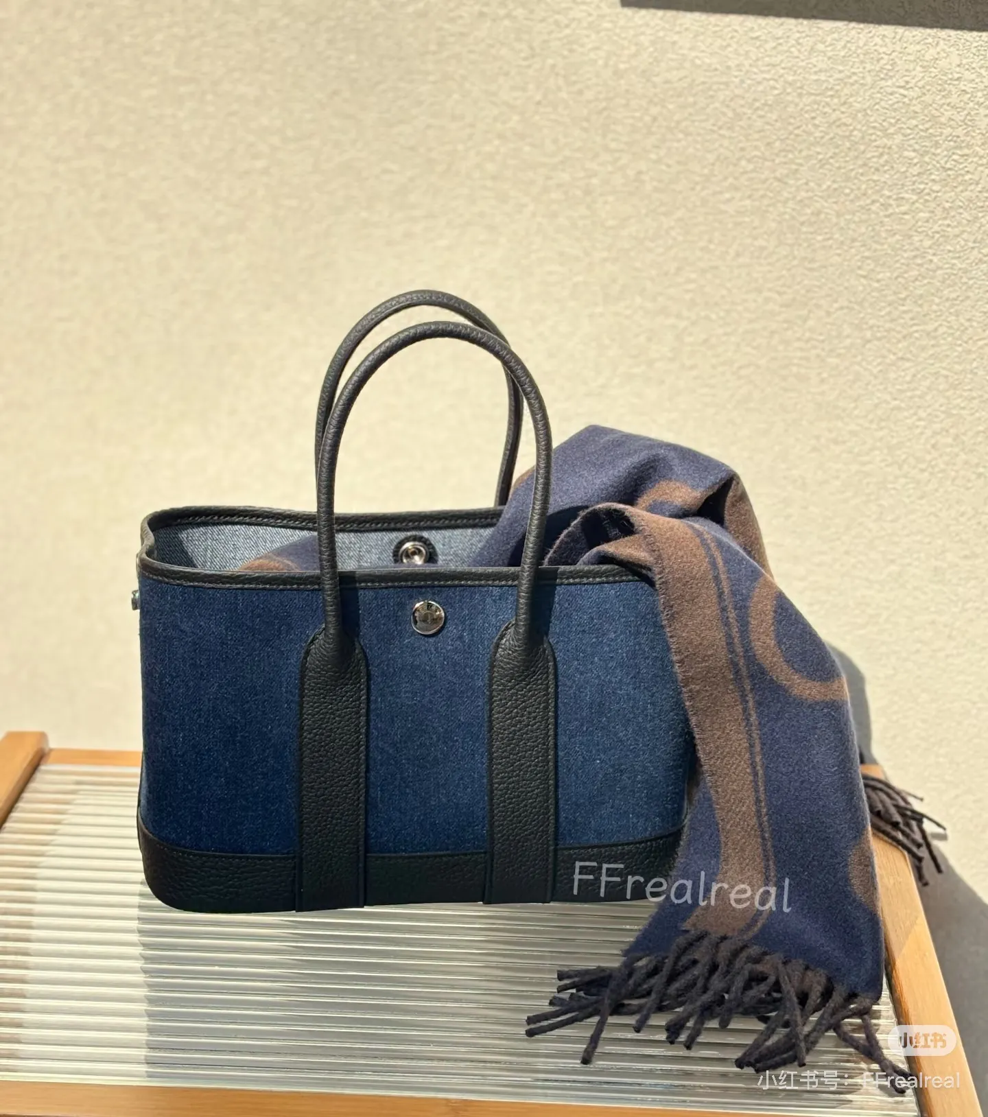 Denim and Leather Garden Party Mini Bag D39018334 — view 8