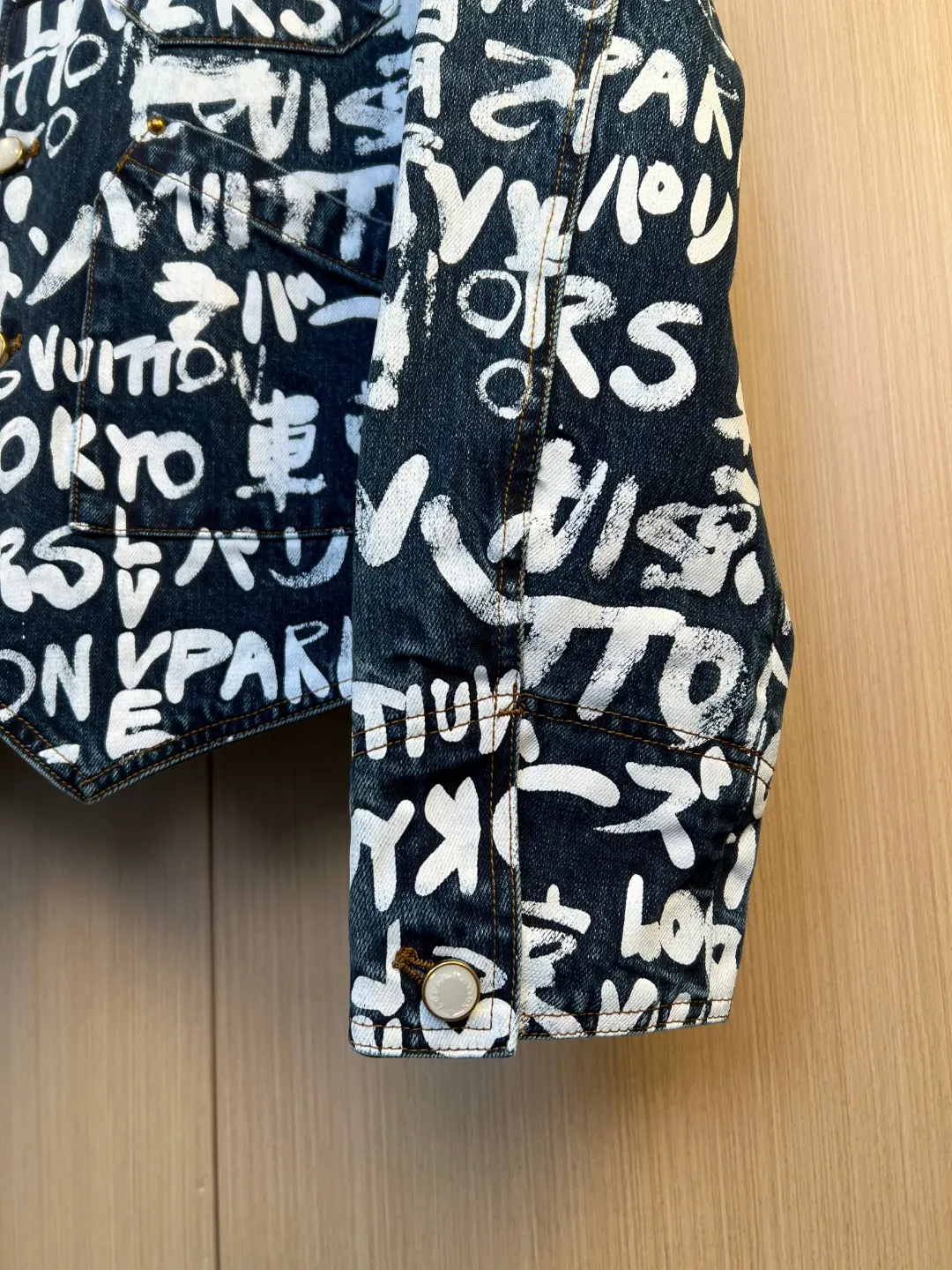 Nigo Graffiti Print Denim Padded Jacket D43019268 — view 3