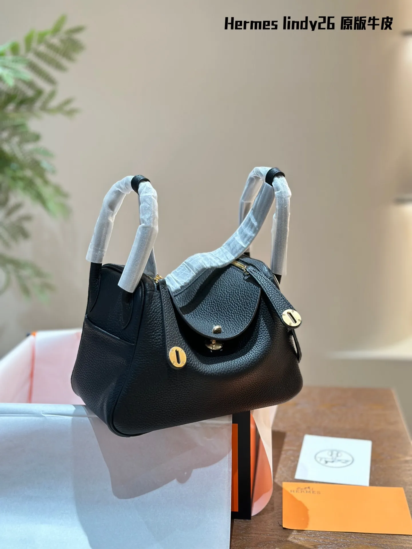 Lindy Grained Leather Top-Handle Bag D43017818 — view 2