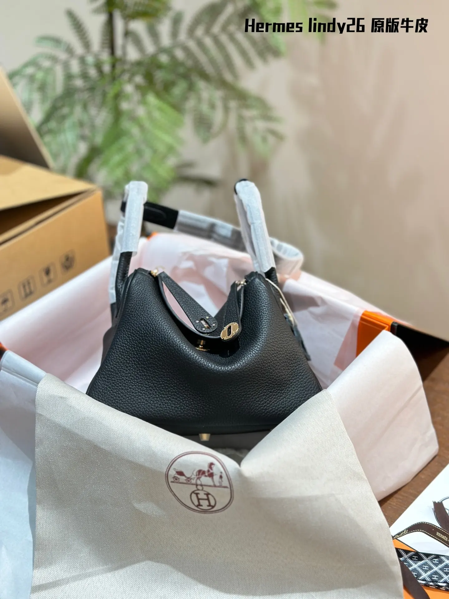 Lindy Grained Leather Top-Handle Bag D43017818 — view 4