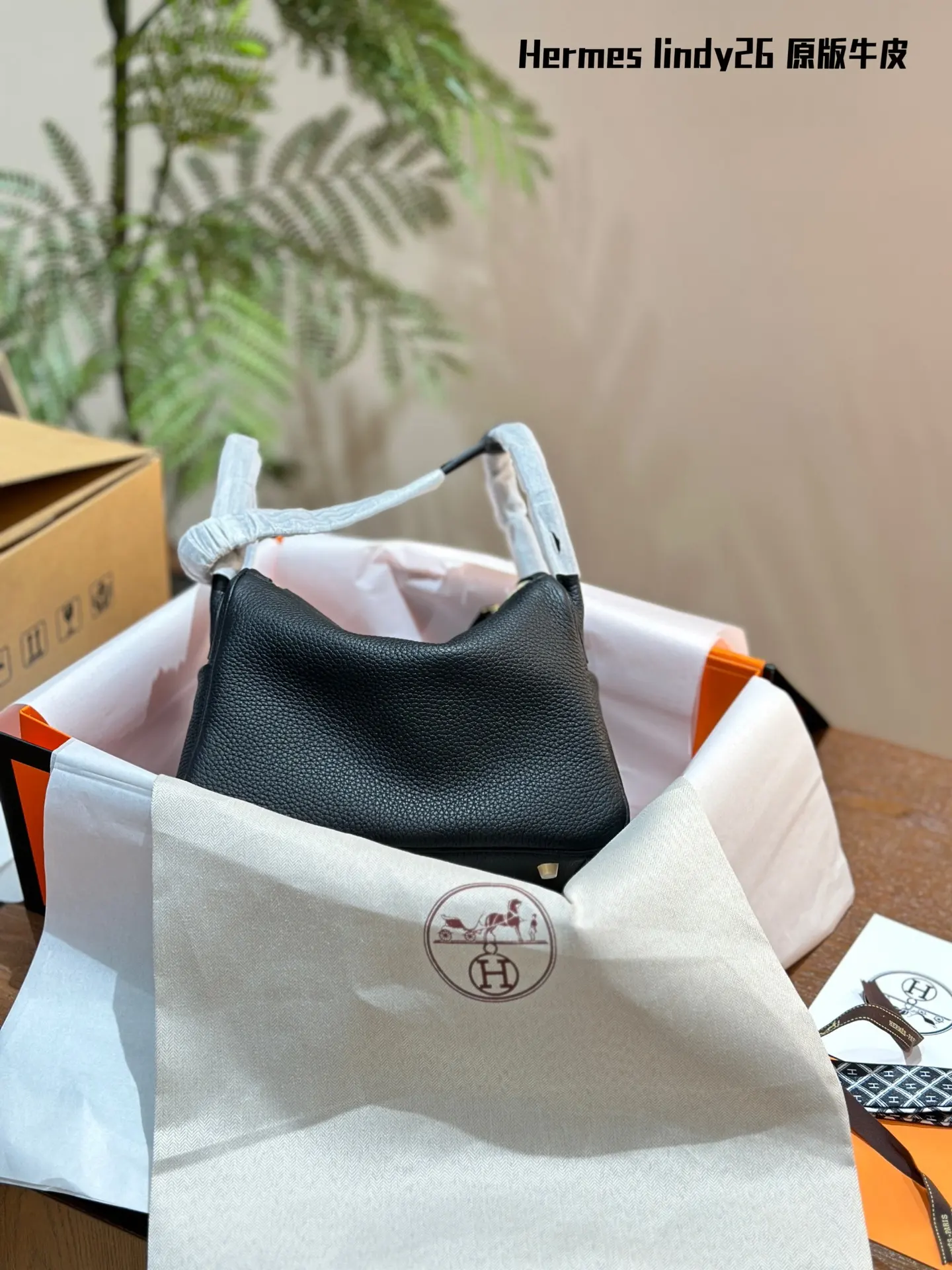 Lindy Grained Leather Top-Handle Bag D43017818 — view 6
