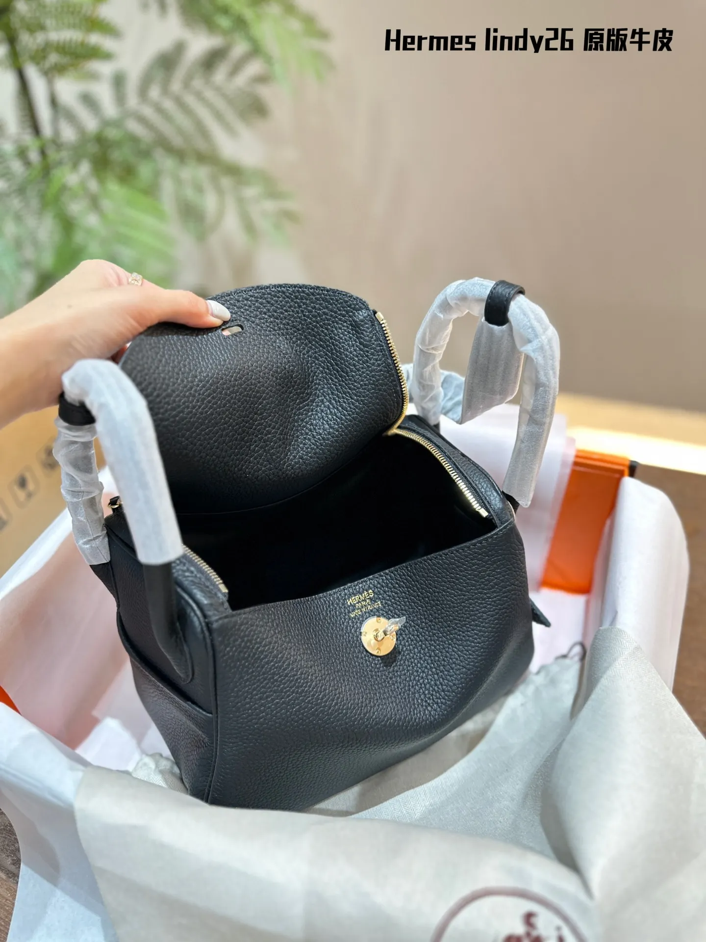 Lindy Grained Leather Top-Handle Bag D43017818 — view 8
