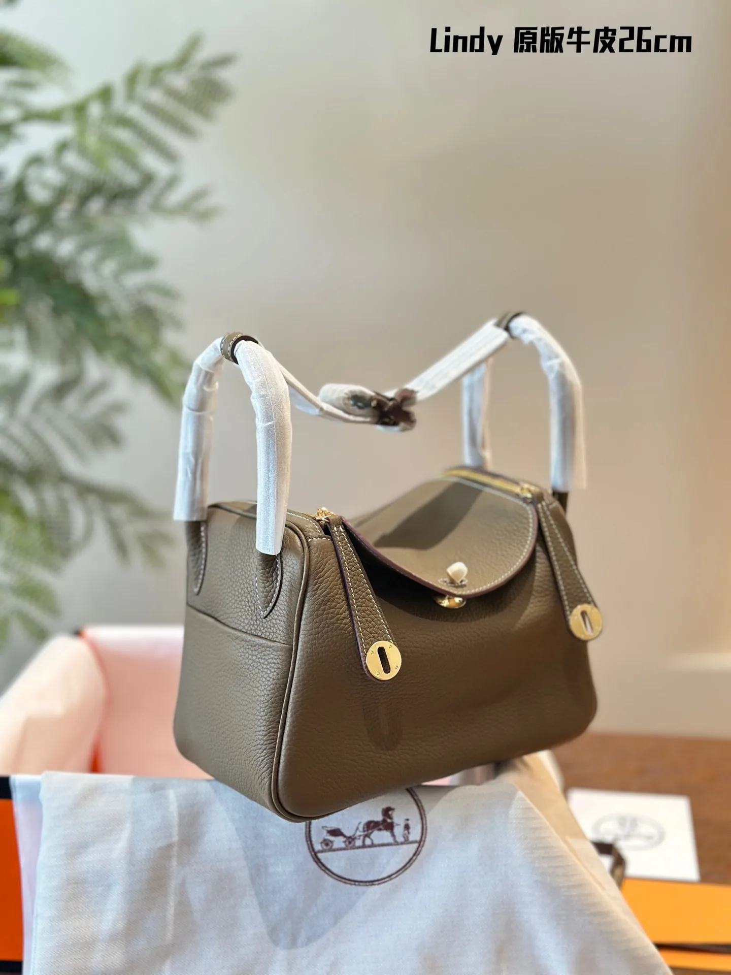 Lindy Grained Leather Top-Handle Bag D43017818 — view 11