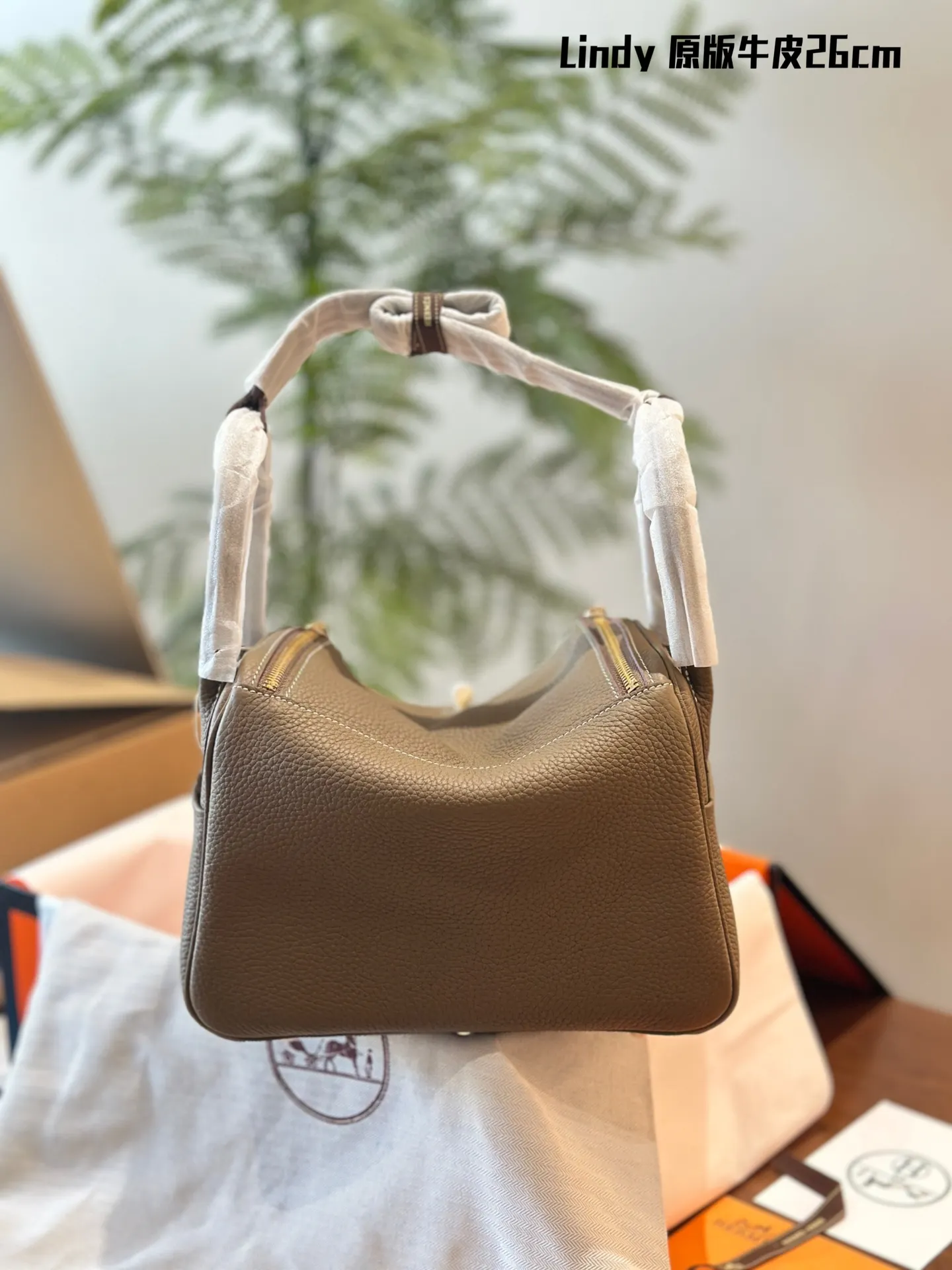 Lindy Grained Leather Top-Handle Bag D43017818 — view 13