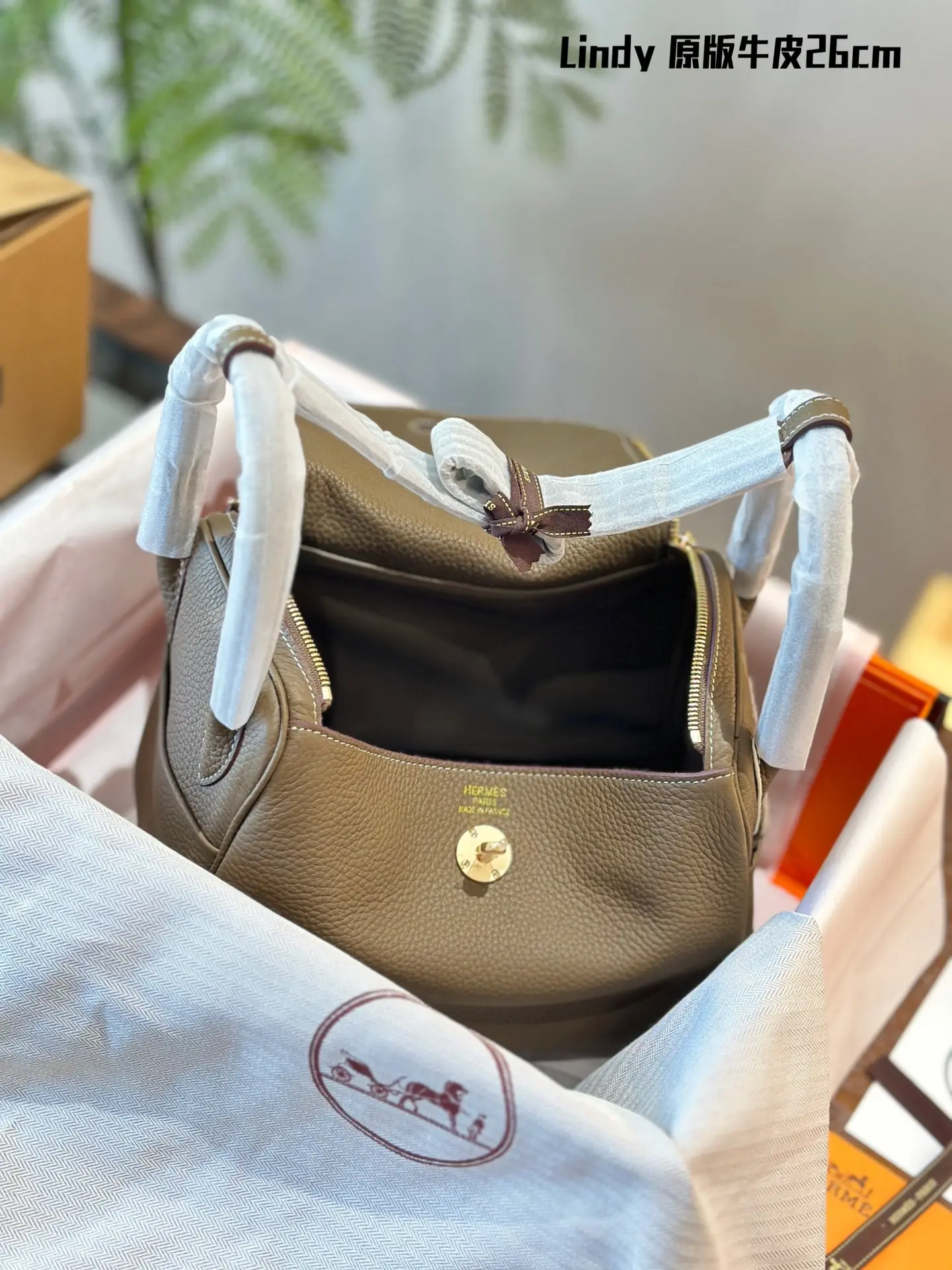 Lindy Grained Leather Top-Handle Bag D43017818 — view 17