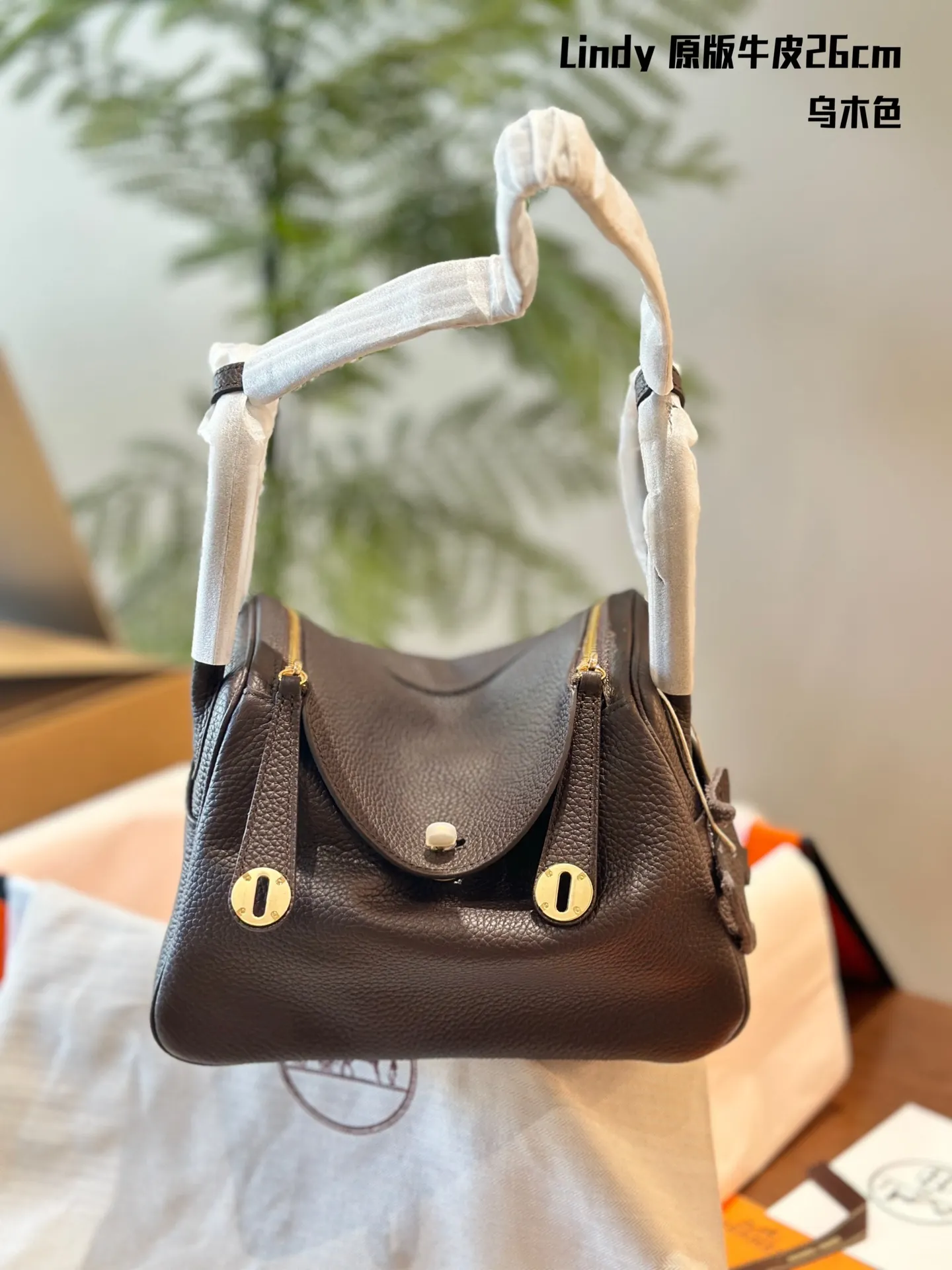 Lindy Grained Leather Top-Handle Bag D43017814