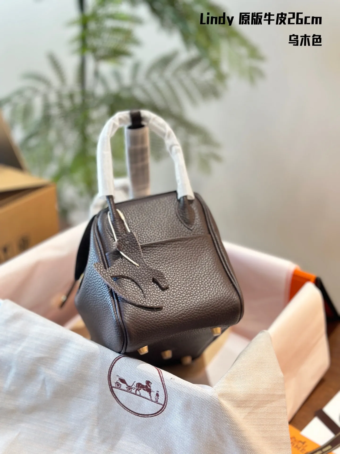 Lindy Grained Leather Top-Handle Bag D43017814 — view 5