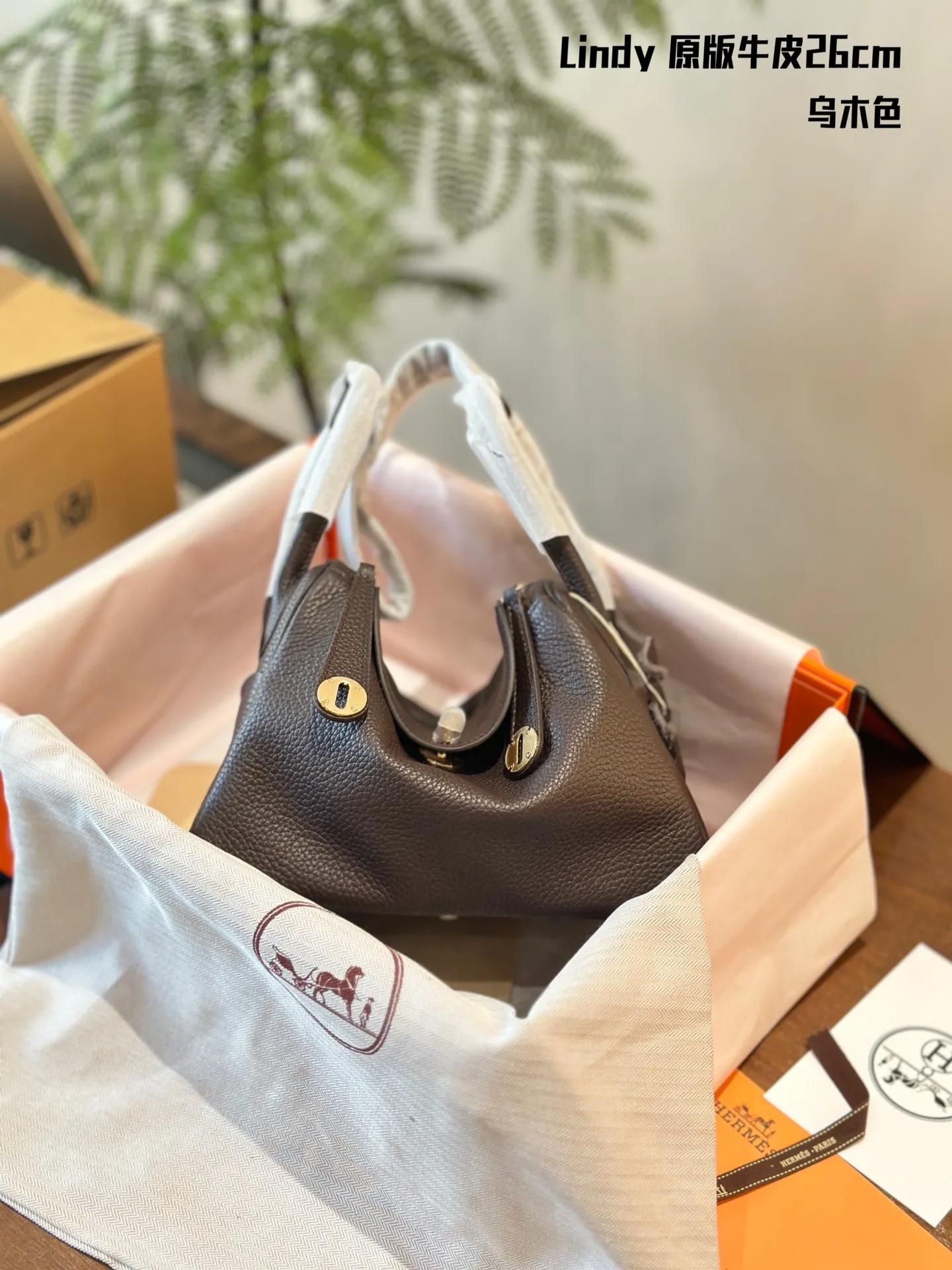 Lindy Grained Leather Top-Handle Bag D43017814 — view 8