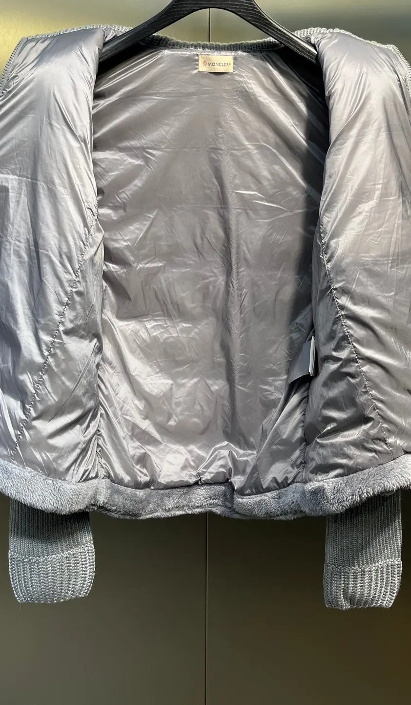 Moncler Quilted Knit Cardigan Down Jacket D47020890 — view 5