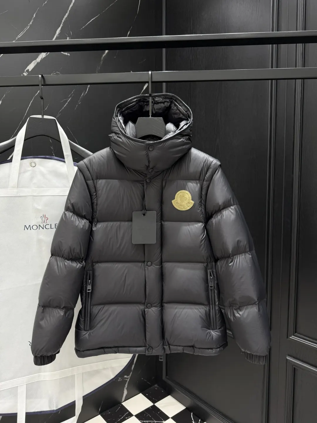 Hooded Down Puffer Jacket with Detachable Sleeves D57020874 — view 2