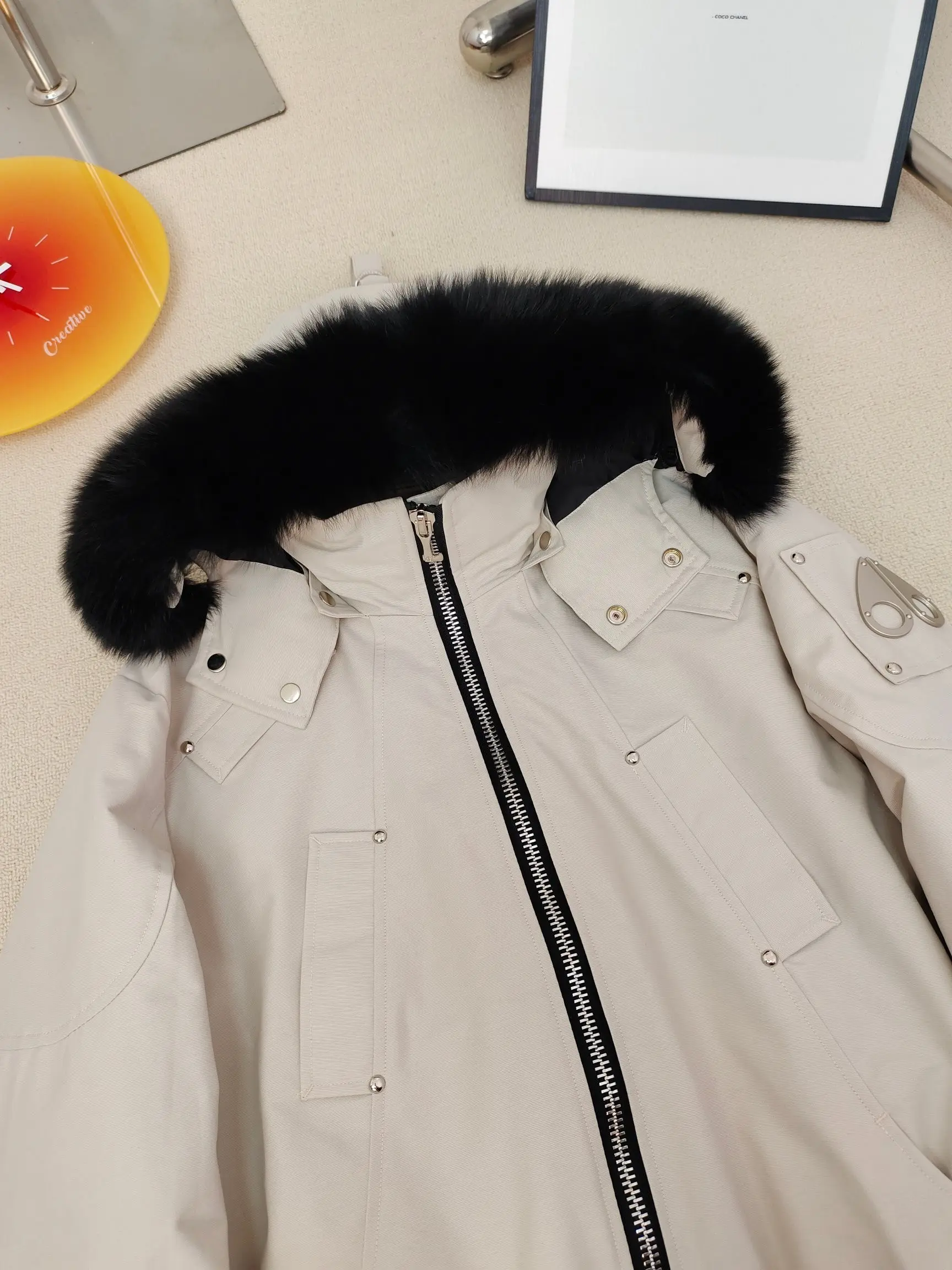 Ballistic Bomber Down Jacket with Fur-Trim Hood D60020923 — view 3