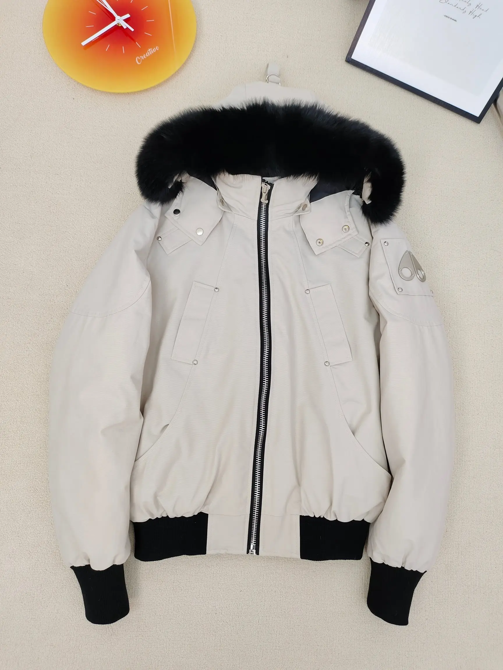 Ballistic Bomber Down Jacket with Fur-Trim Hood D60020923 — view 4
