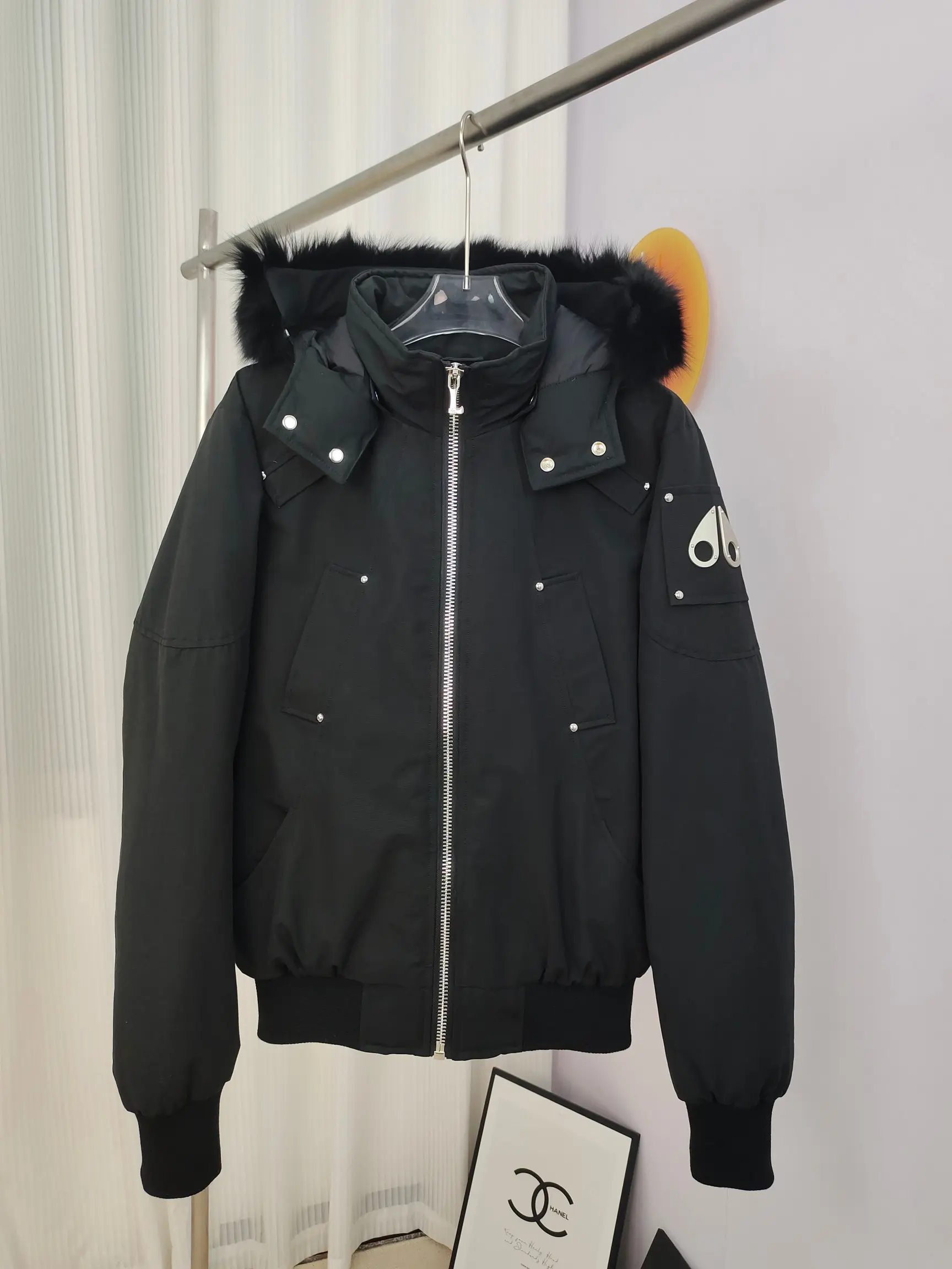 Ballistic Fur-Trimmed Down Bomber Jacket D60020921
