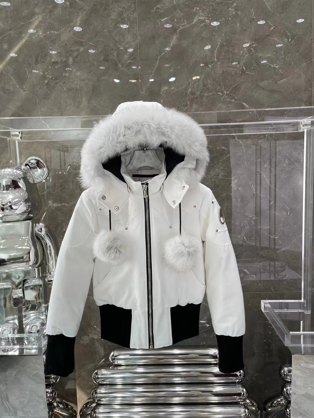 Moose Knuckles Fur-Trimmed Down Bomber Jacket D60020927 — view 5