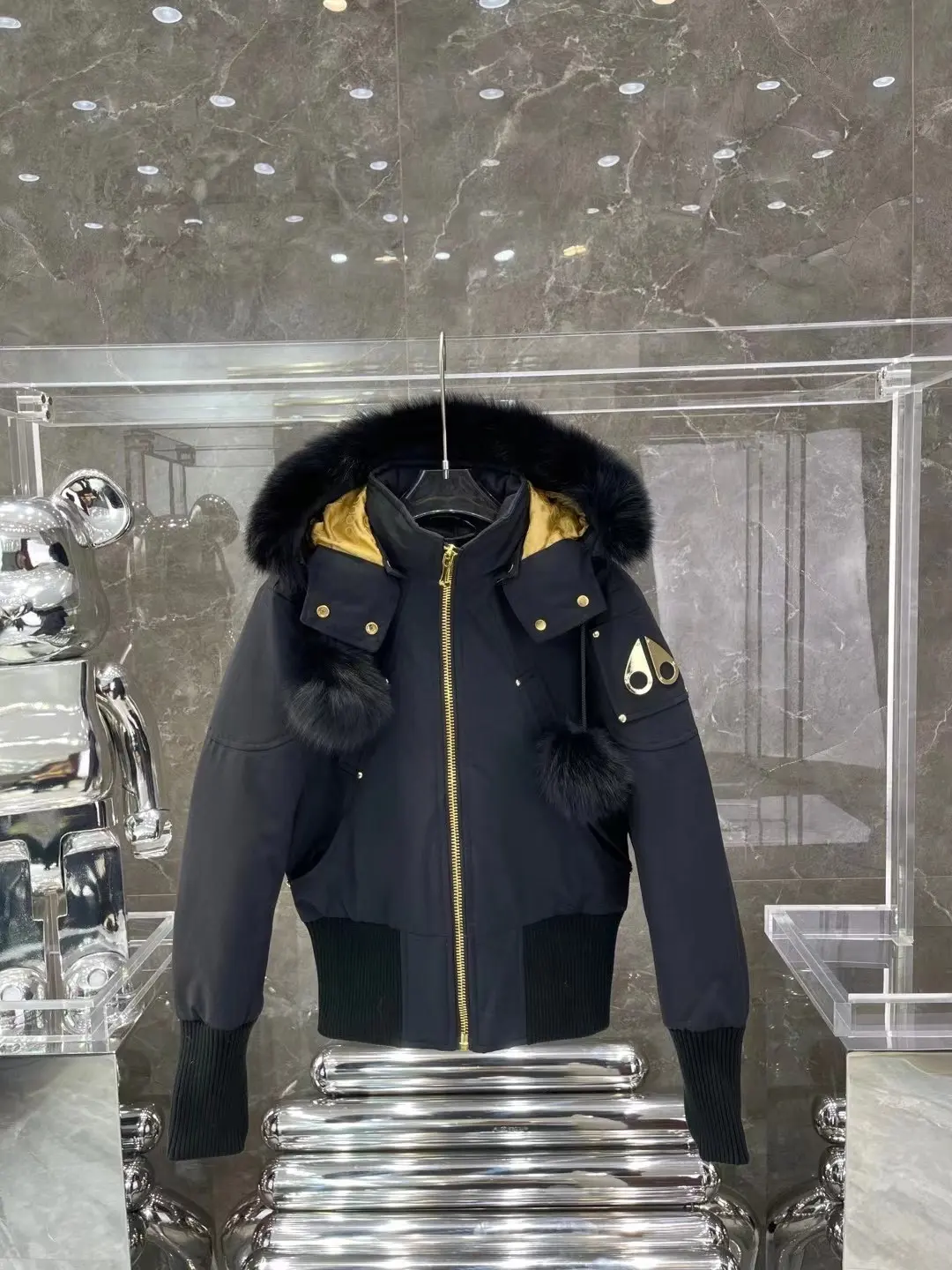 Moose Knuckles Fur-Trimmed Down Bomber Jacket D65020929 — view 2