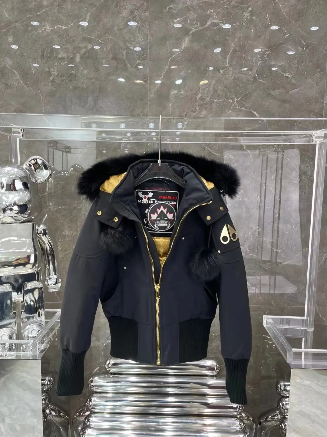Moose Knuckles Fur-Trimmed Down Bomber Jacket D65020929 — view 3