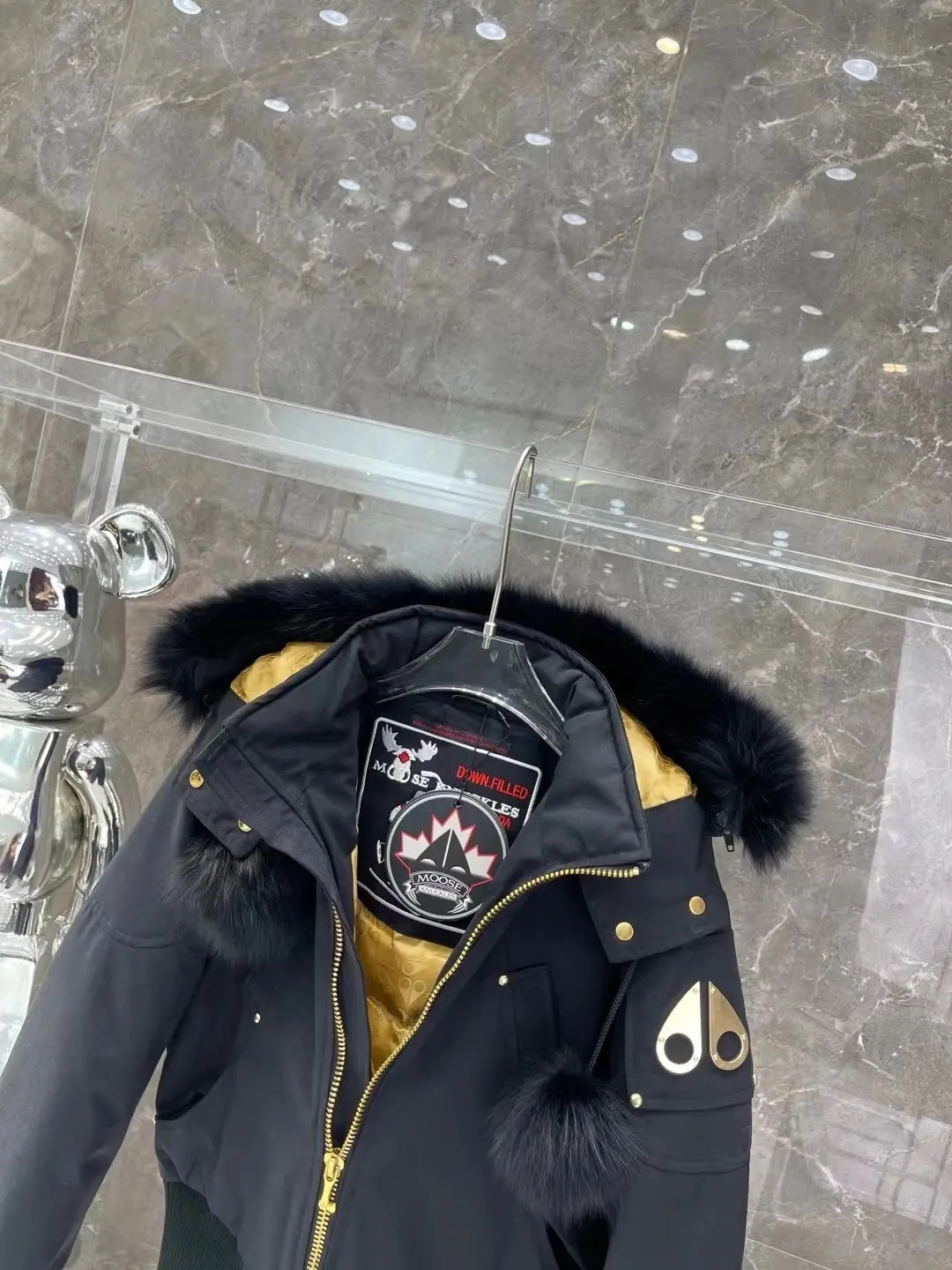 Moose Knuckles Fur-Trimmed Down Bomber Jacket D65020929 — view 4