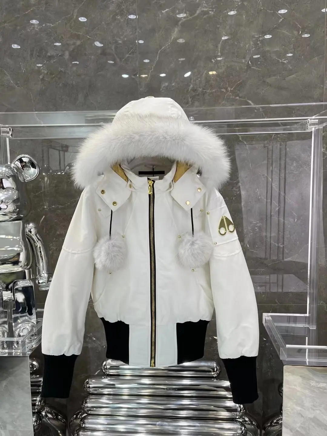 Moose Knuckles Fur-Trimmed Down Bomber Jacket D65020928