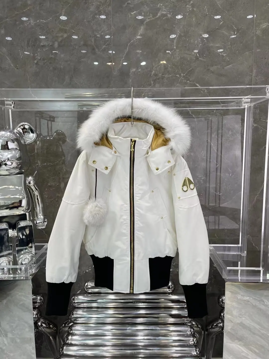 Moose Knuckles Fur-Trimmed Down Bomber Jacket D65020928 — view 2