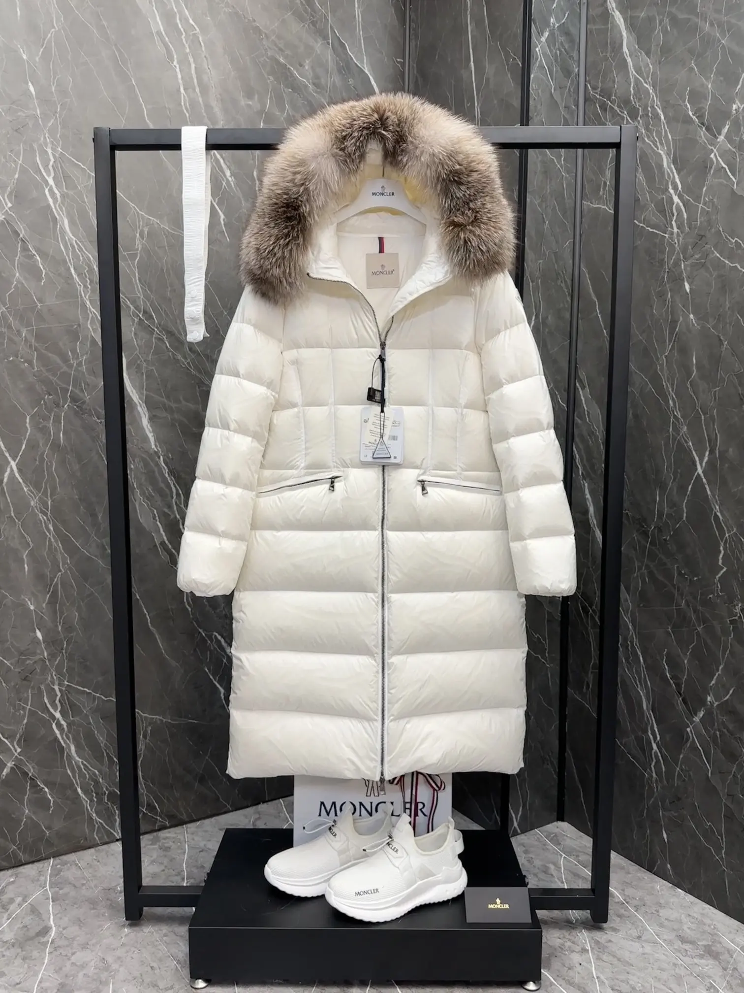 Moncler Boedic Fur-Trimmed Down Coat D70020894 — view 2