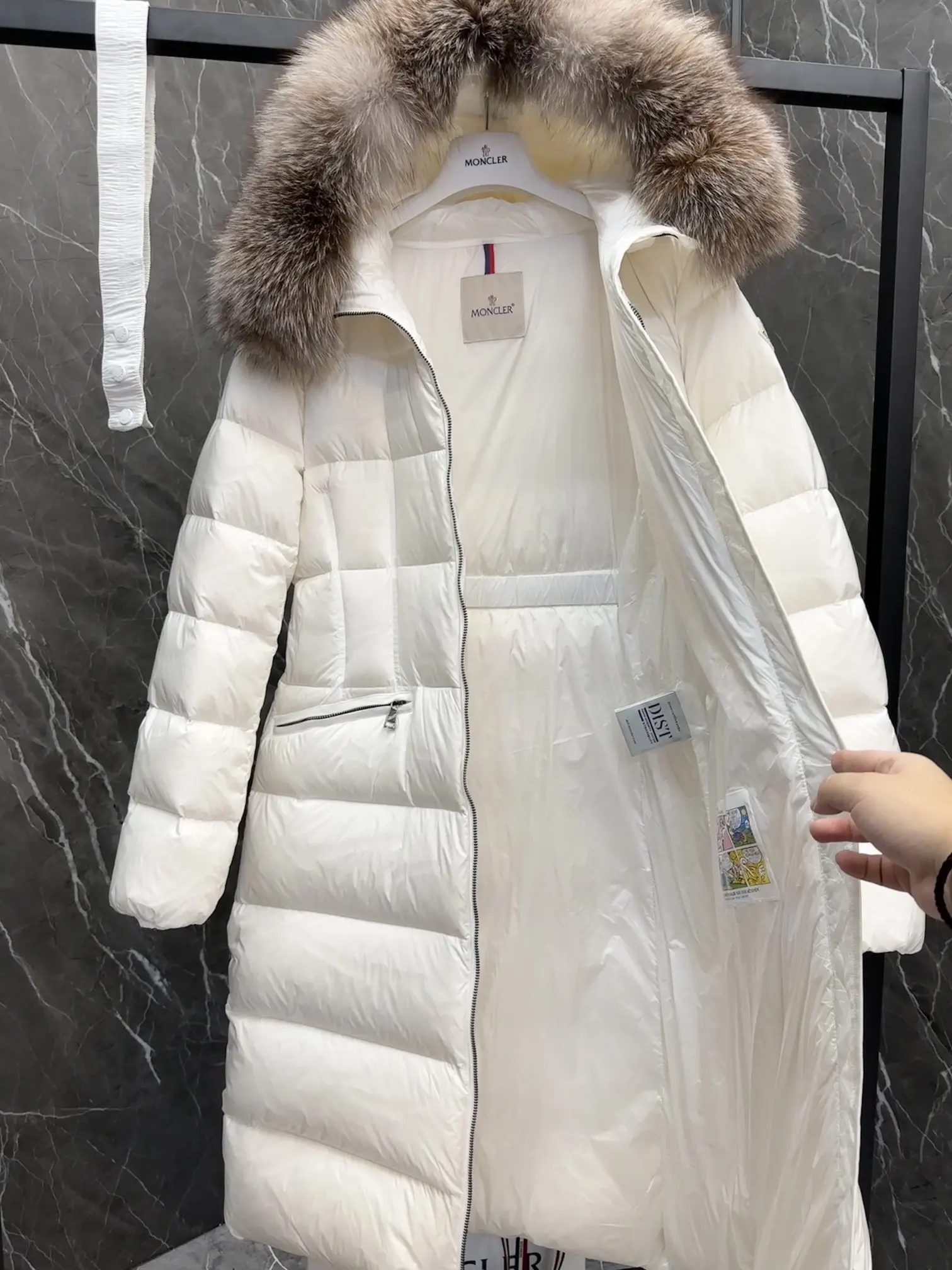 Moncler Boedic Fur-Trimmed Down Coat D70020894 — view 8
