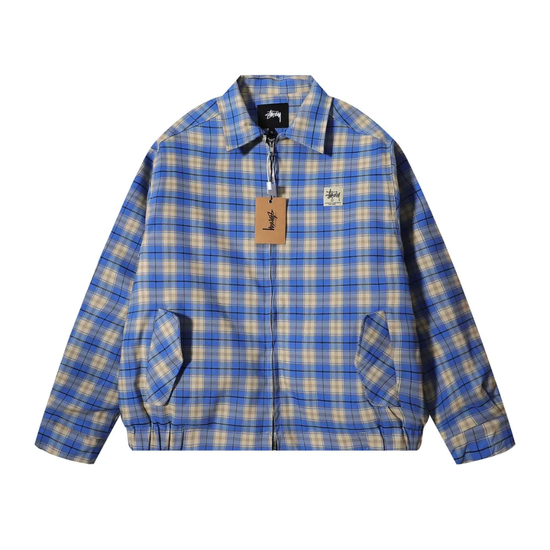 Padded Plaid Zip-Up Shirt Jacket D13515654