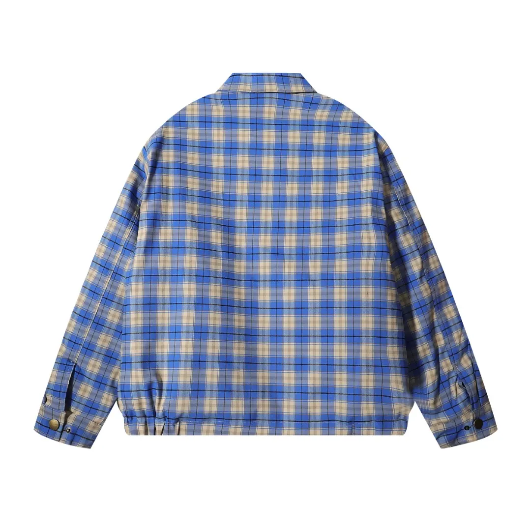 Padded Plaid Zip-Up Shirt Jacket D13515654 — view 2