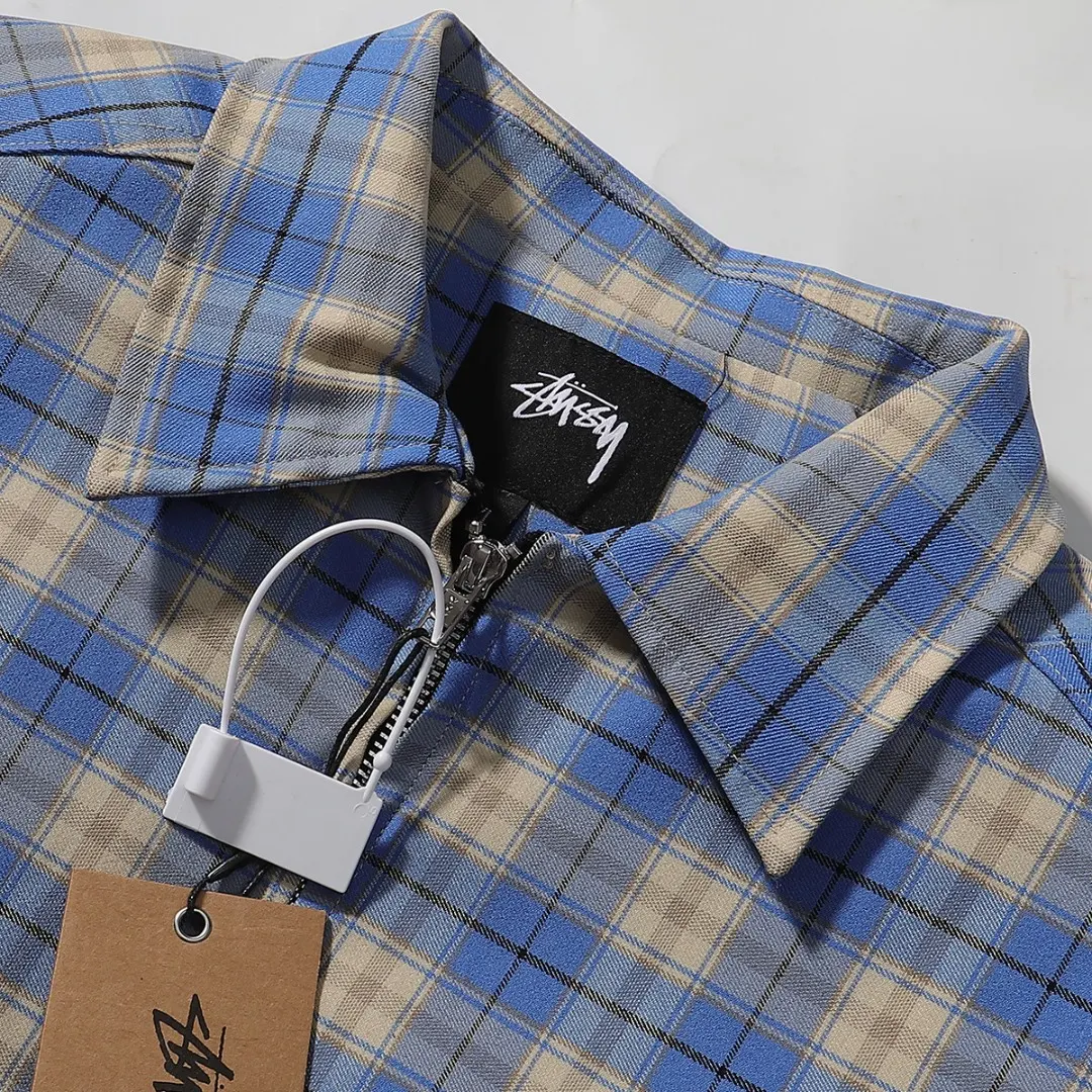 Padded Plaid Zip-Up Shirt Jacket D13515654 — view 4