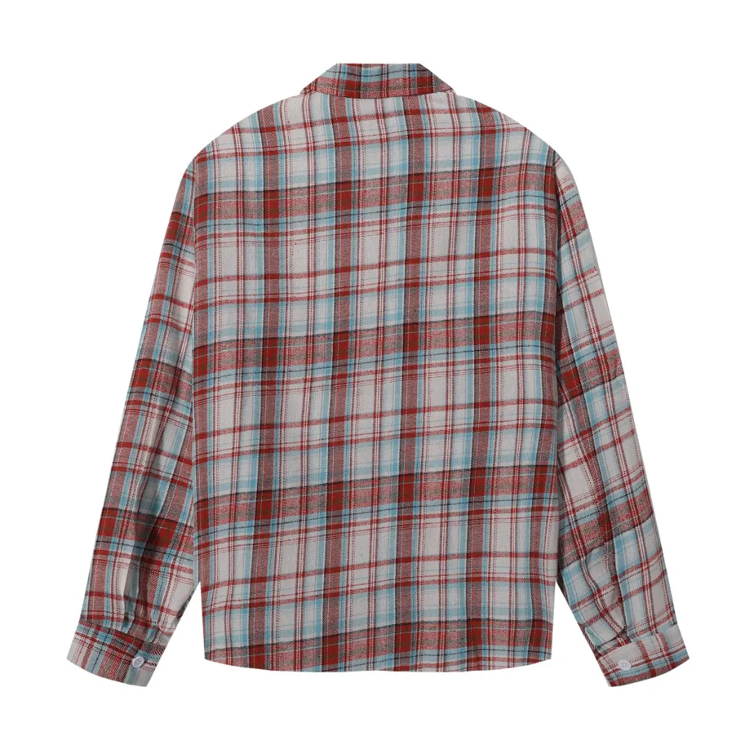 Plaid Fringed Flannel Shirt Jacket D6515653 — view 2